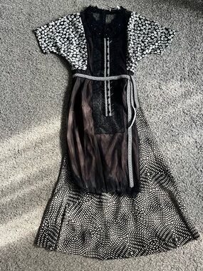 anthropologie laser cut dress Celandine Sleeveless Cutout Midi Dress